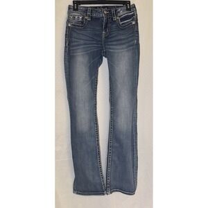 Miss Me Chloe Boot Cut Jeans Women's Size‎ 26 Denim Embroidered Embellished